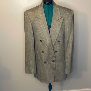 Vintage 80's Cellini Oversized Blazer Brown Tan Olive Fits a Size M-XL